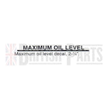 Maximum Oil Level Aufkleber