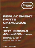 Triumph 650cc Ersatzteilbuch 1971 U.S.A. Edition